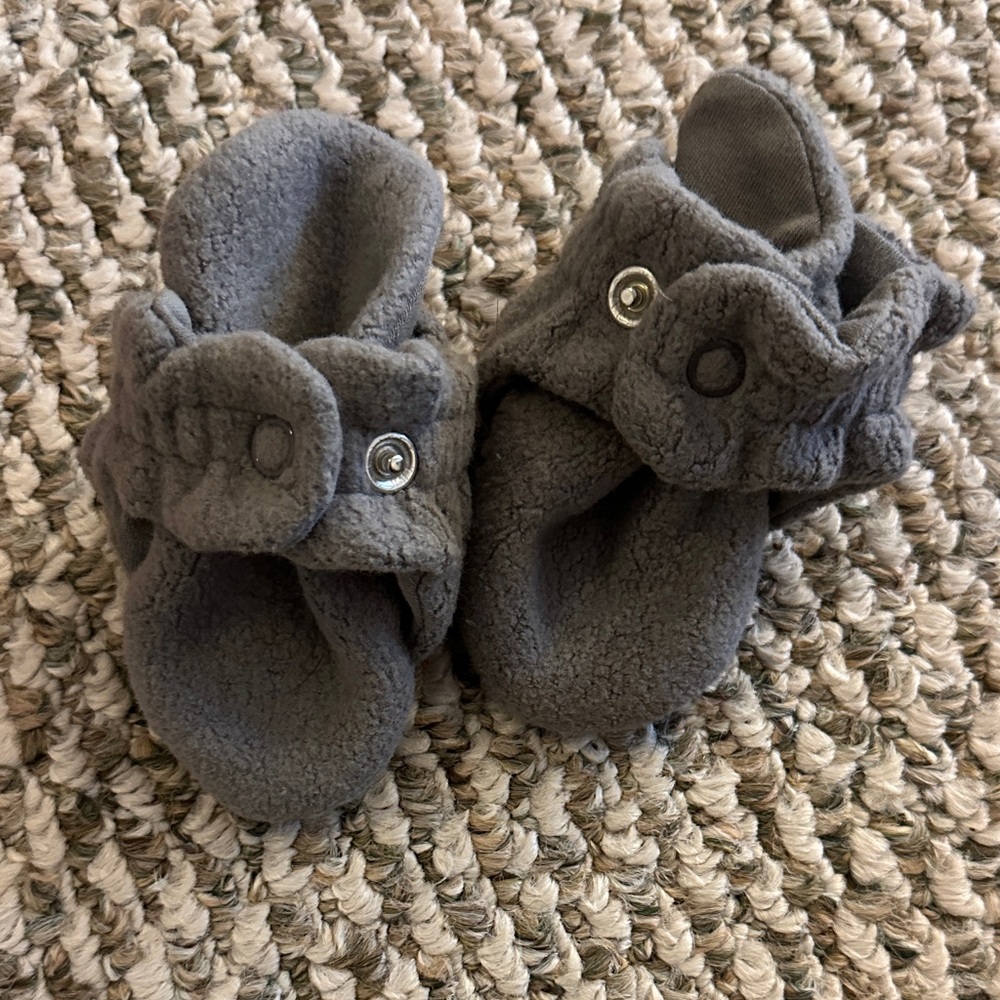 Zutano Gray Baby Walker Shoes